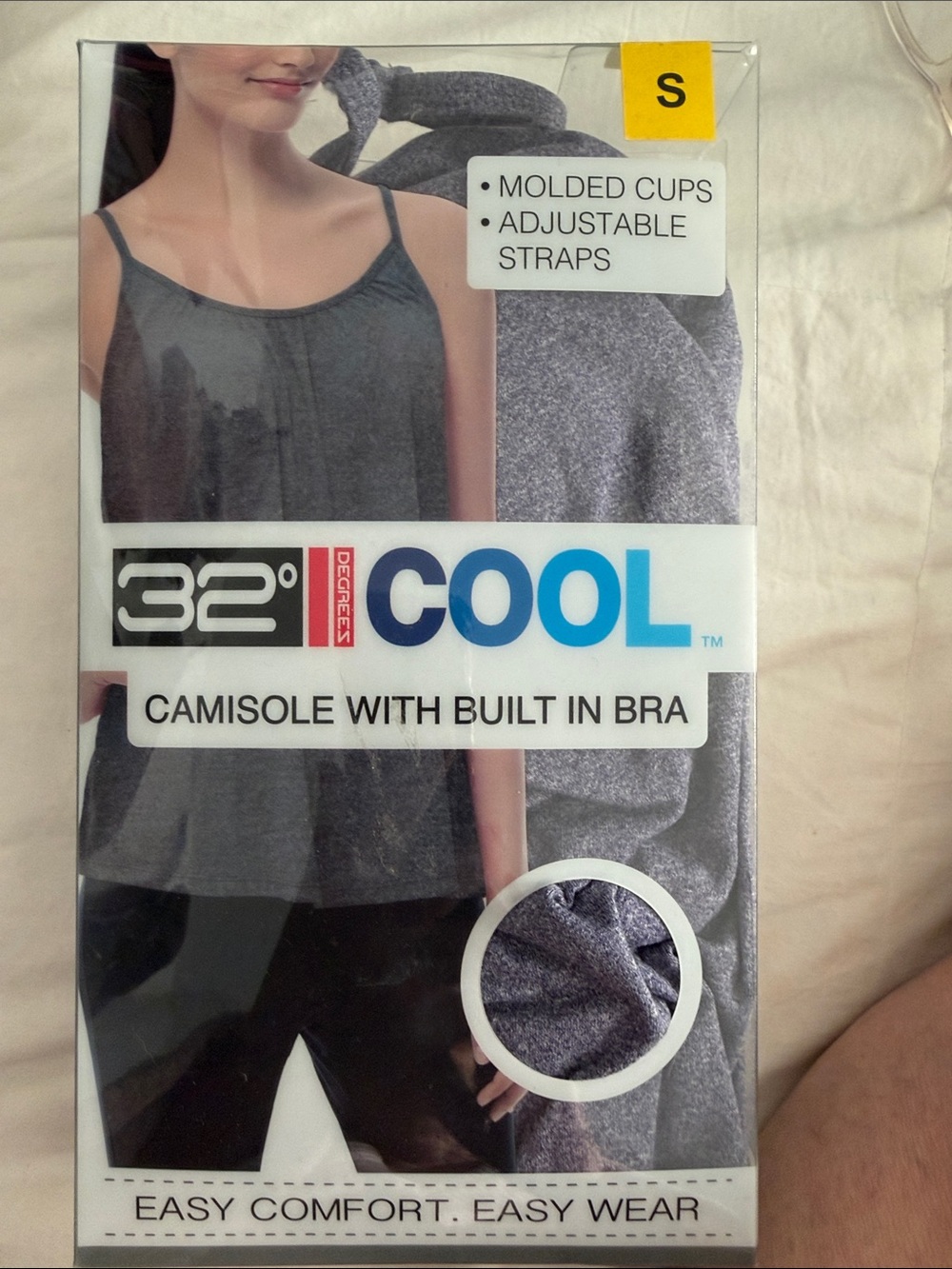 32 Degrees Cool Gray Built-In Bra Camisole S